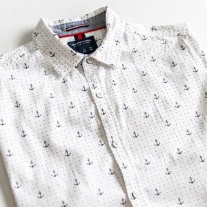 Denim And Flower Short Sleeve Nautical Shirt